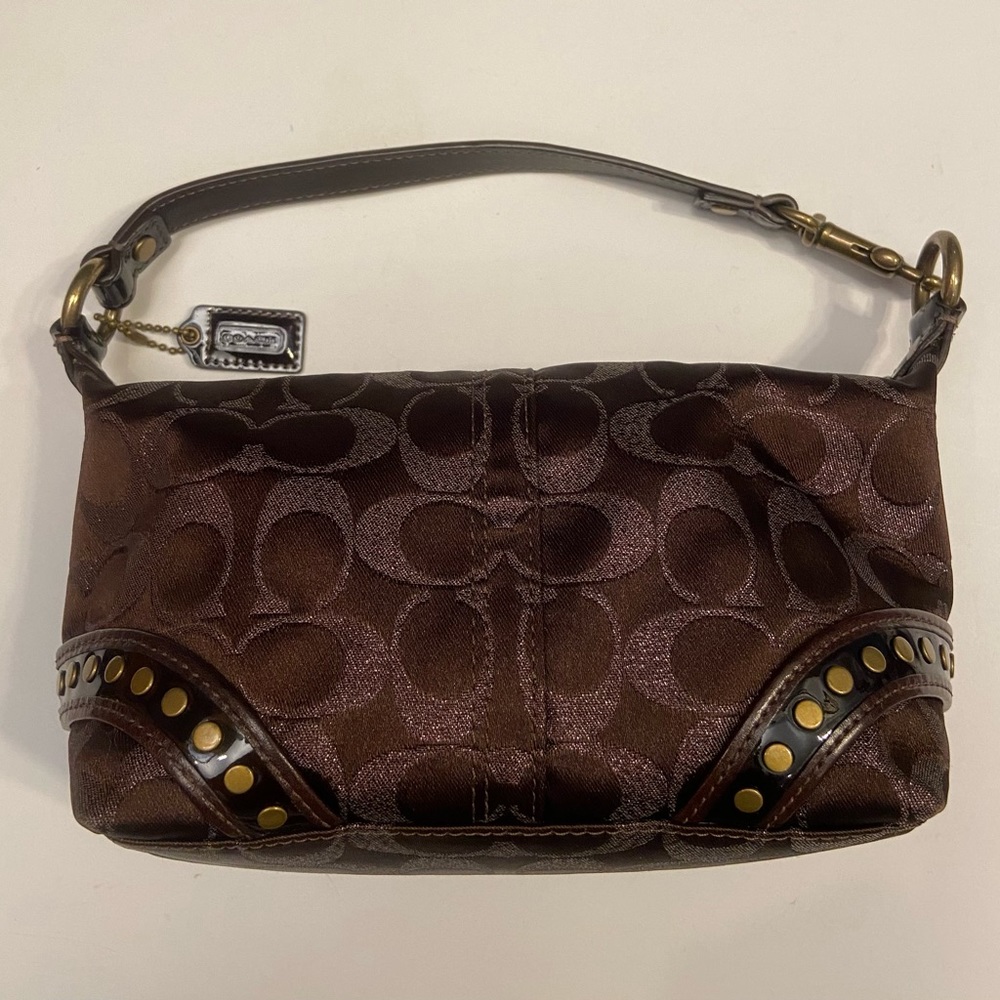 Coach handbag, small brown satchel. EUC
